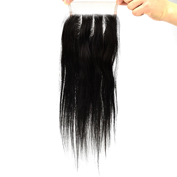 

3 part 4x4 100% human hair cheap lace closure