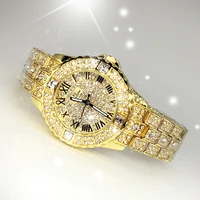 

Luxury Rhinestone rose gold diamond quartz watches women latest girls hand watch