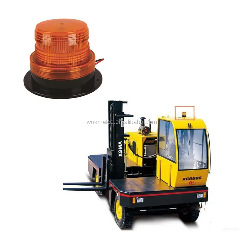 12V Amber Emergency Magnetic Flashing Warning Beacon Rotate Led Strobe Light For Truck Vehicle