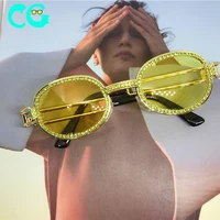

new Women Vintage Steampunk Sun glasses Men Clear lens Rhinestone sunglasses Oculos shany 2019 Blue-Ray Retro Round Sunglasses