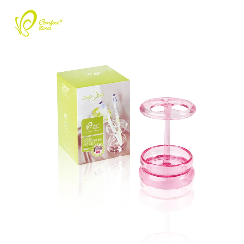 
Guangdong manufacture Home hotel used bathroom accessories pink plastic toothbrush holder 