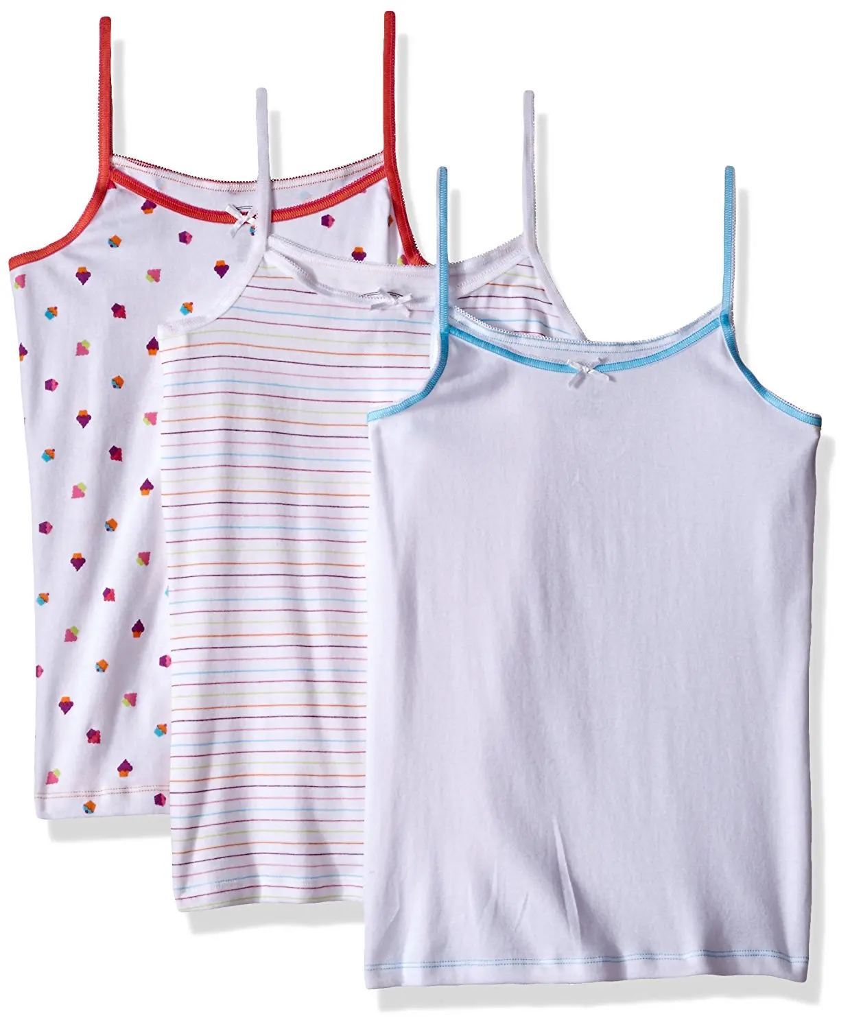 Trimfit Girls 3-Pack White Camisole Undershirt 100/% Combed Cotton