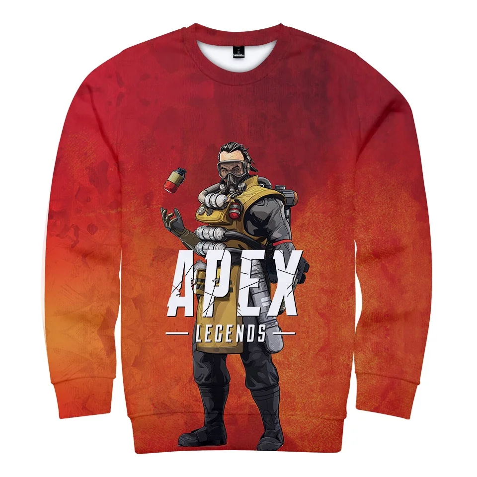 

Hot game apex legends printed sweatshirt stock pull over fleece hoodie without hood wholesale printed apex legends sweatshirt