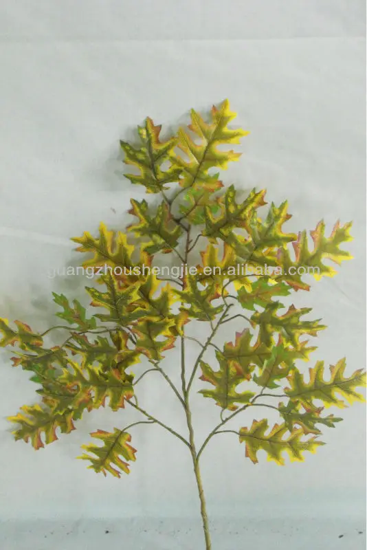 Wholesale High Quality Artificial Yellow Edge Oak Leaves Branches Buy