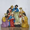 2018 NEW DESIGN EXQUISITE COLORFUL CHRISTIANITY JESUS BIRTH SCENE NATIVITY SET RESIN STATUES