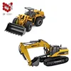 HUINA 580 & HUINA 583 strongest combination model 1580 rc full metal huina excavator and 1583 rc metal bulldozer