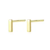 

GEM&TIME 14K Gold Simple Design Stud Earrings Real Gold Earring Gift for WomenJewelry Wholesale