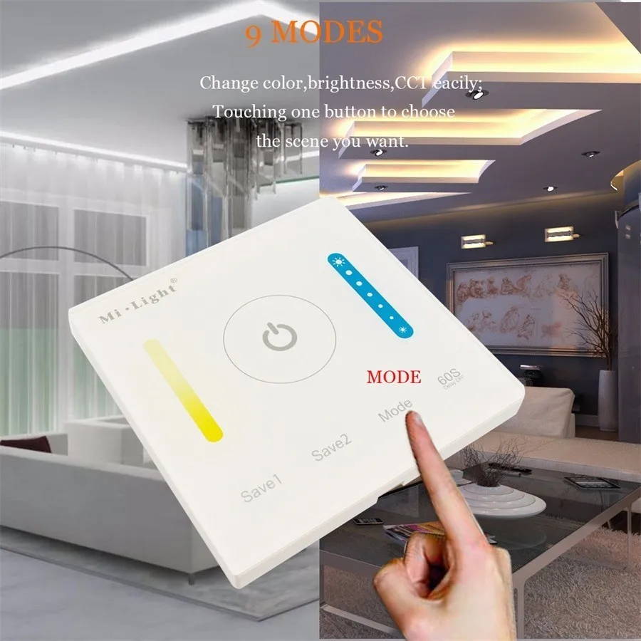 Milight LED Controller Touch Switch Panel Brightness and Color Temperature LED Dimmer For LED Strip Panel Light