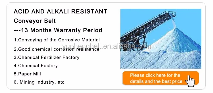 Chemical Resistant Rubber Conveyor Belt For Acid and Alkali Materials