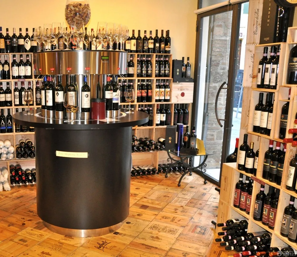 Wine Shop Interior Design & Decoration With Wood Red Wine Rack / Wall ...