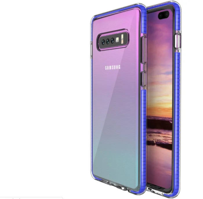 

New Wholesale Anti-fall Soft Mobile Cell Phone Case for Samsung S10, Green/blue/black/white/green/pink colour