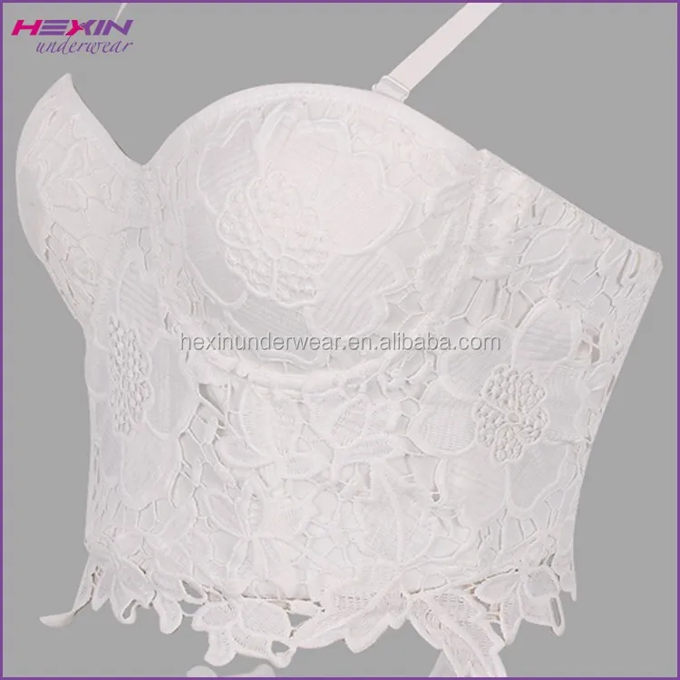 

Women' Beauty Floral Lace Top Cup Bustier Racer Sports Bra