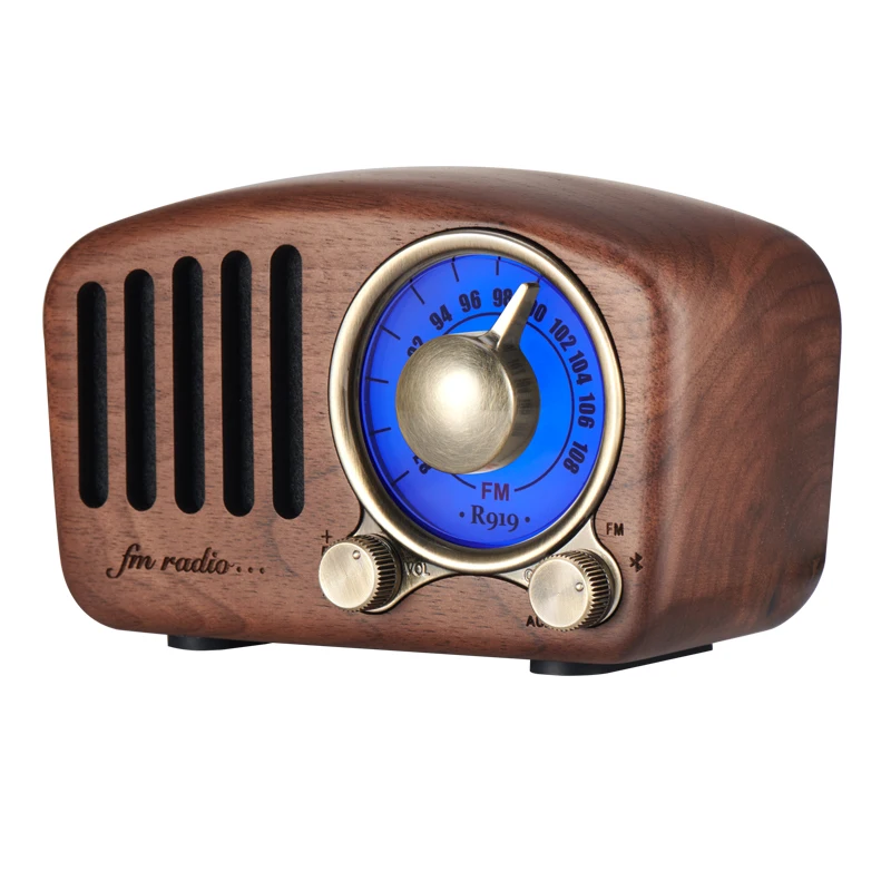 

old style wooden FM AM radio with mini wireless speaker retro-antiquity portable speaker high quality walnut wood radio, Wooden color