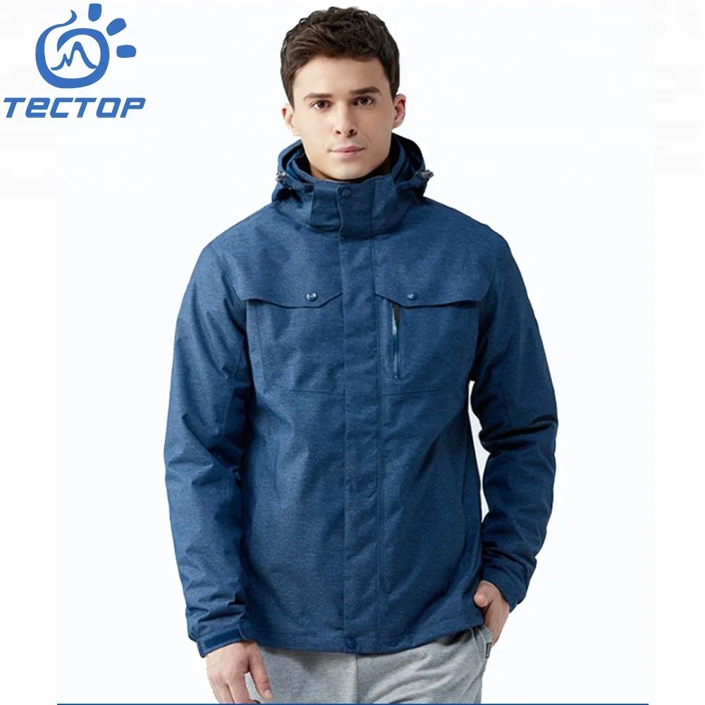 

2018 Breathable Winter Warmer Waterproof Men Clothing 3 in 1 jacket, Dark blue