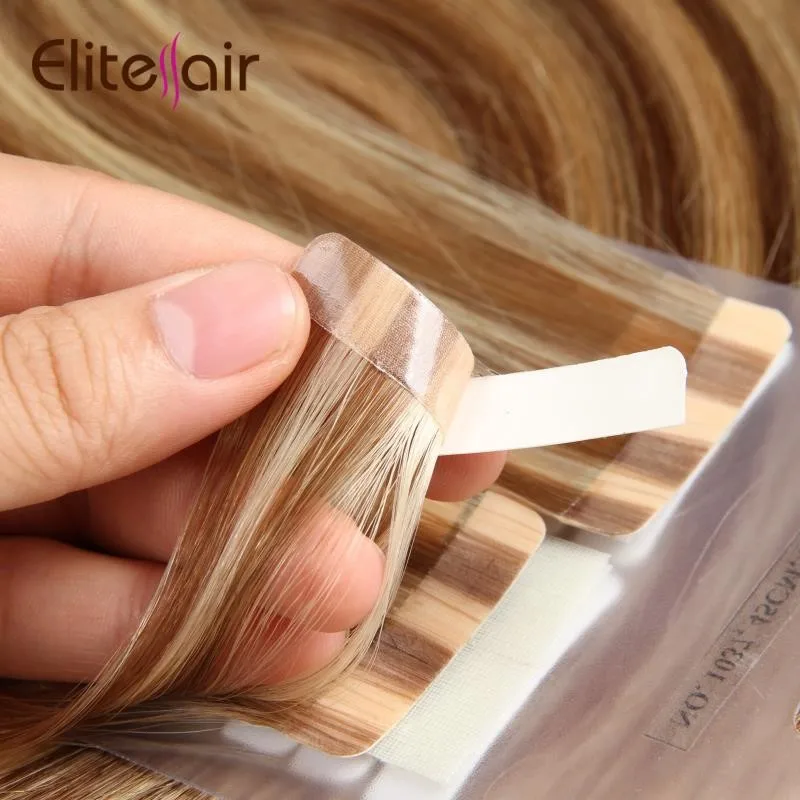 

10''-24'' Mini Tape In Human Hair Extensions Straight Seamless Invisible Natural Machine Made Remy Adhesive Extension