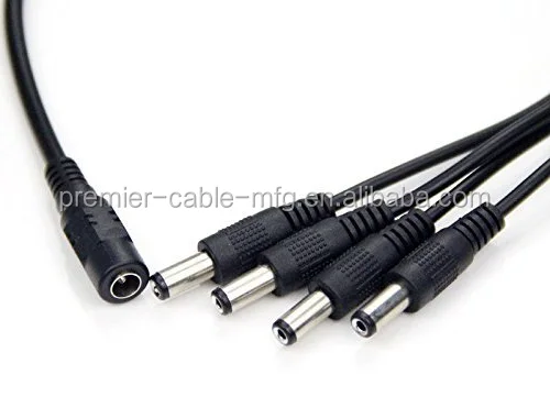CCTV Security Camera 5.5//2.1mm 1 to 4 Port Power Splitter Cable Pigtails 12V DC