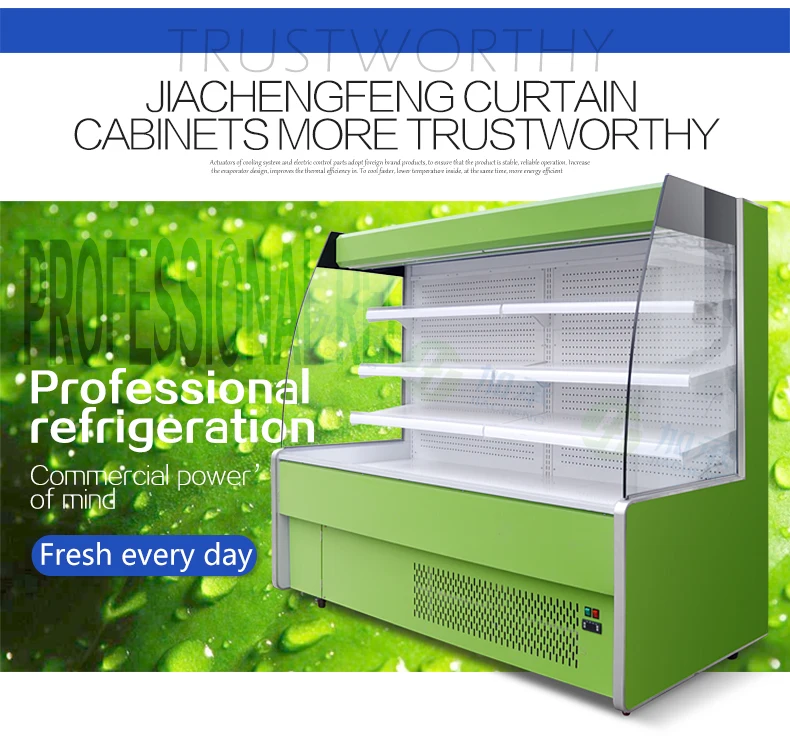 Jiacheng Supermarket Air Curtain Open Top Display Chiller,Fruit And Vegetable