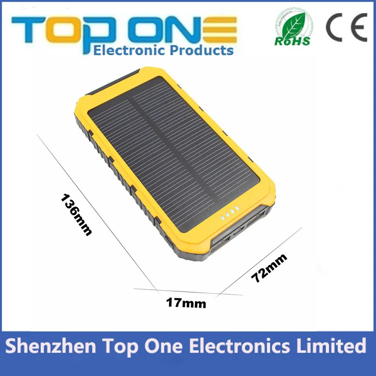 Waterproof Solar Charger 10000mAh Portable Solar Power Bank for Smartphone - ANKUX.COM