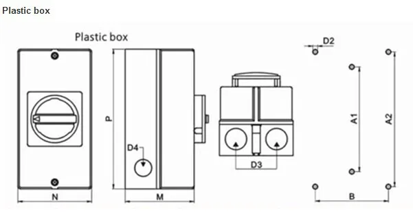 CE RoHS Approval Waterproof IP65 On Off Rotary Switch 3 Phase 63A With Protective Cover