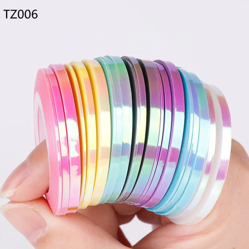 

Factory sell Colorful candy Mermaid Nail Striping Tape Line Sticker for nail tips decoration TZ006