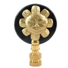 Antiqued gold leaf&matt black sun face lamp finials/fan lamp pull parts hardware use for portable lamps 3.0 inches height
