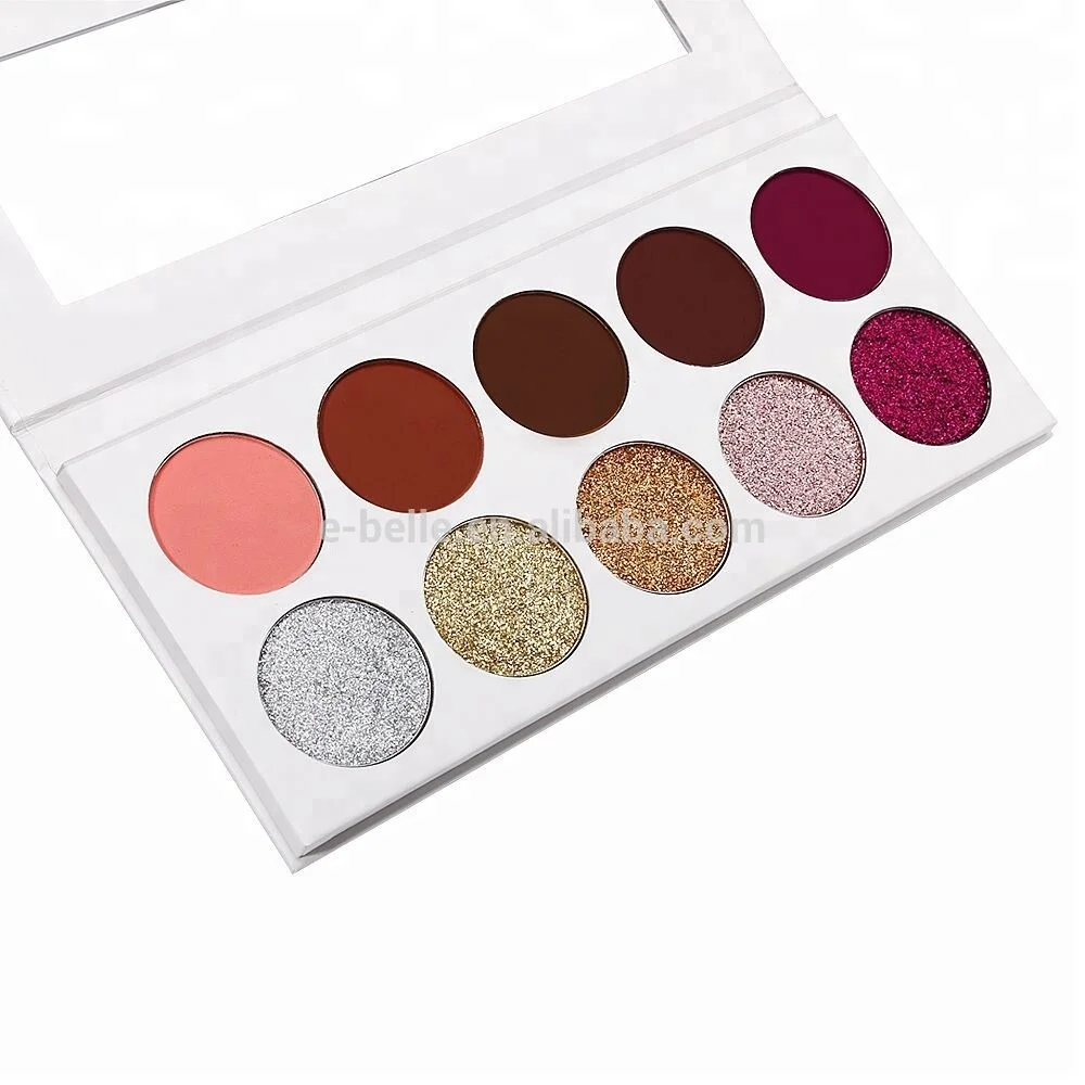 

High quality pigment private label 10 colors eyeshadow palette , pressed glitter eyeshadow, 10 color