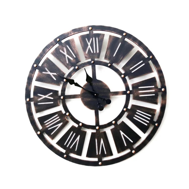 
Beautiful cheap price large hanging Roman number metal industrial style wall clock for living room decor 