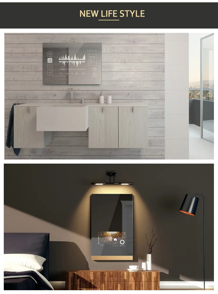 Wall Mounted Small Portable Smart Android Tv Mirror Tuya Smart Home Control Zigbee