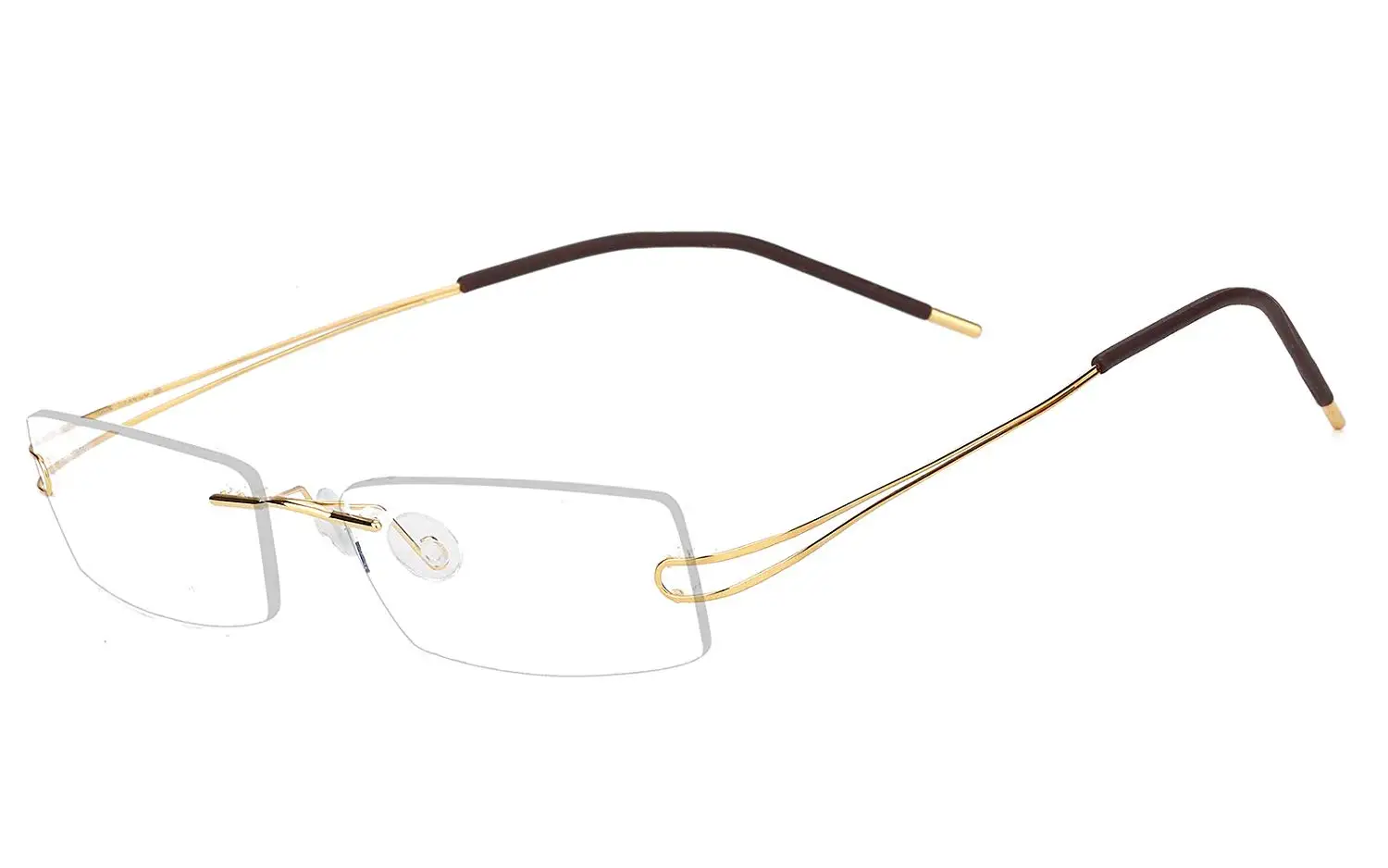 titanium rimless hingeless eyeglasses