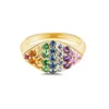 18K gold plated jewelry custom rainbow evil eye signet ring silver 925