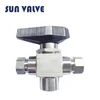 Cng filling 10000psi stainless steel 3way 3 way trunnion ball valves gun valve