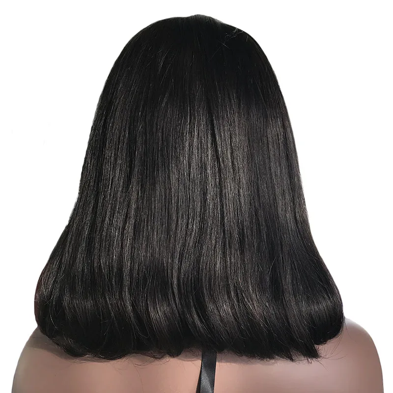 

150% density natural color short hair bob wig style, front lace wig brazilian human hair deep part lace front bob wig for women