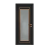 China manufacturer wood glass bedroom door flush glass wood door