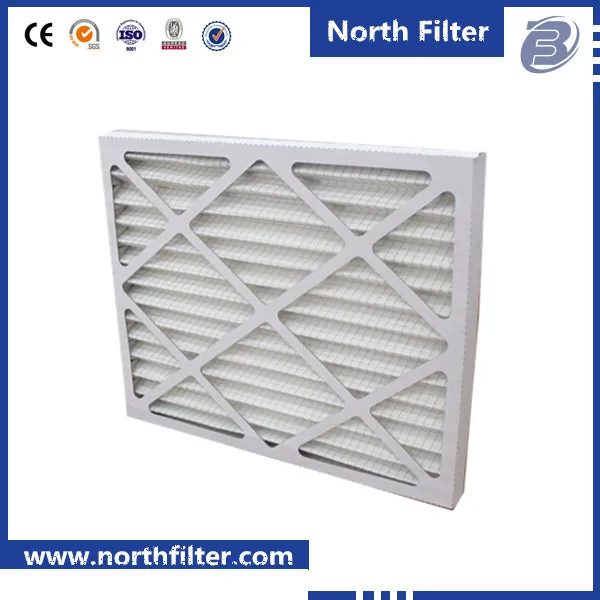 AIR HANDLER Pleated Air Filter: 24x24x2, MERV 7, Std Capacity, Synthetic,  Beverage Board
