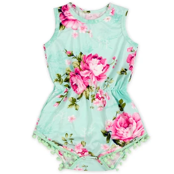 New Designs Boutique Girls Toddler Clothing Aqua Print Sleeveless Baby Clothes Romper Set New Designs Boutique Girls Toddler Clothing Aqua Print Sleeveless Baby Clothes Romper Set