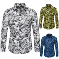 

Ecoparty New Summer Fashion Mens Shirt Slim Fit Long Sleeve Floral Shirt Mens Clothing Trend Plus Size Mens Casual Flower Shirts