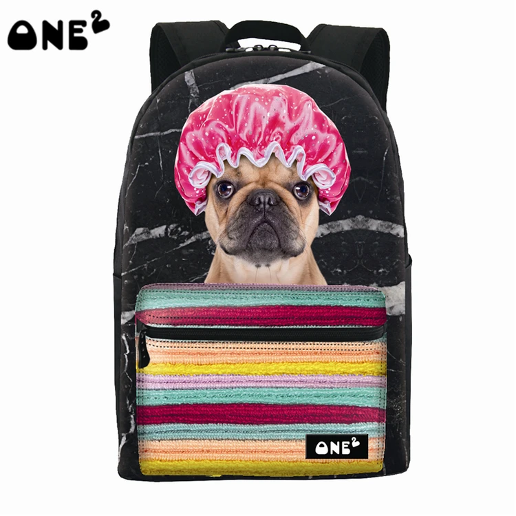 

ONE2 design shower dog pattern school day backpack for girls, Customized