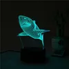 Fish Shape Colorful RGB Changing Acrylic 3D LED Night Light 3D Illusion Lamp