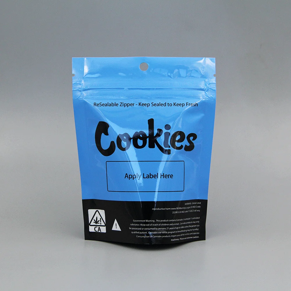 Custom Smell Proof Ziplock Cookies Bag/ziplock Recloseable Bag 3.5grams