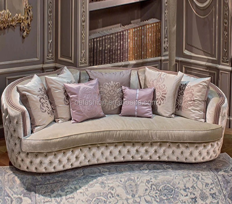 American Style Living Room Furniture Tufted Button Velvet Couches