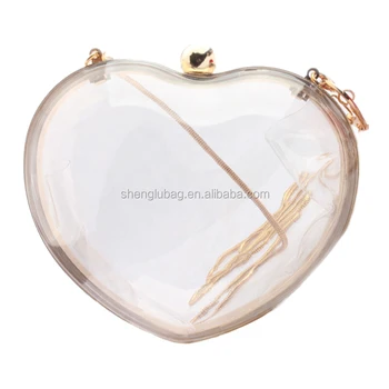 clear heart purse