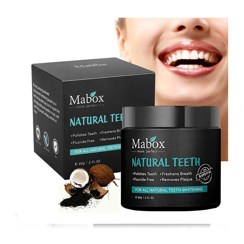 

Mabox Natural Oragnic Charcoal Strong Formula Hygiene Cleaning Teeth Whitening Powder, Black