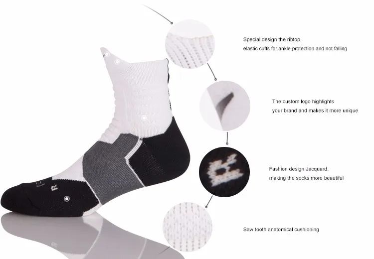 Men Compression Socks Cotton Basketball Professional Training Compression Socks Running