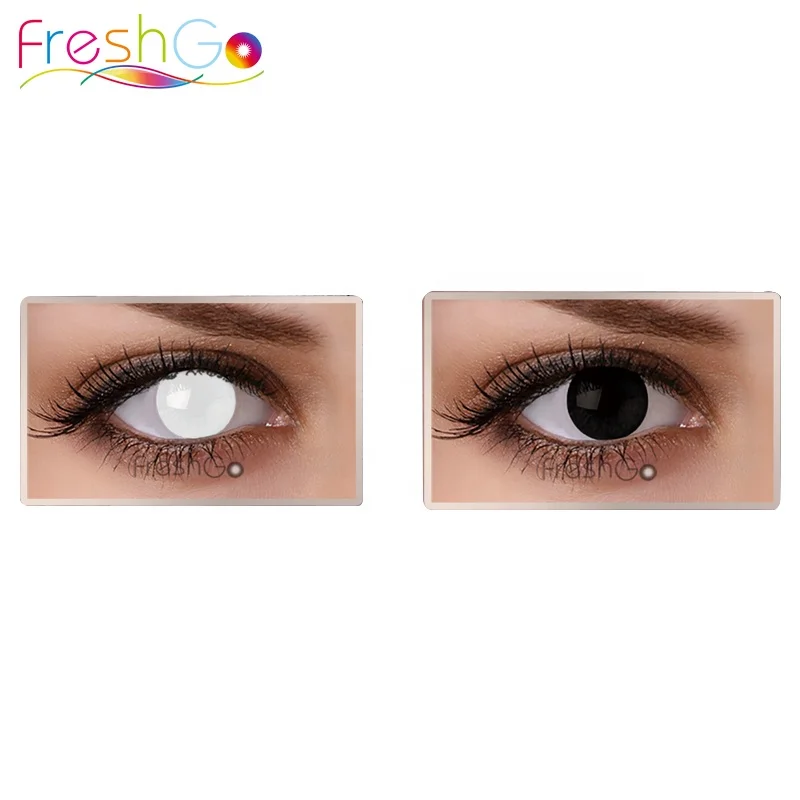 Wholesale sharingan halloween contact lens freshgo 15.5mm black/white sclera magic eye crazy lens for cosplay