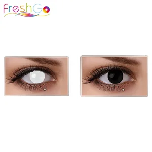 Wholesale sharingan halloween contact lens freshgo 15.5mm black/white sclera magic eye crazy lens for cosplay