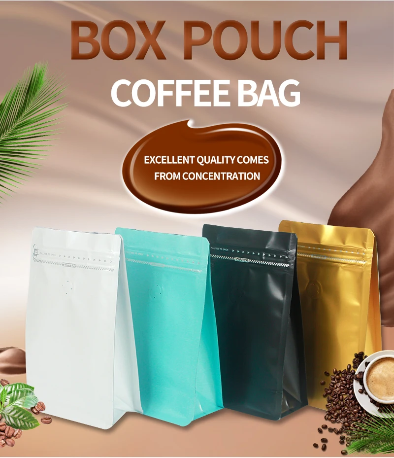 Coffee Bean Bag With Valve Customized Aluminum Coffee Packaging Bag In
