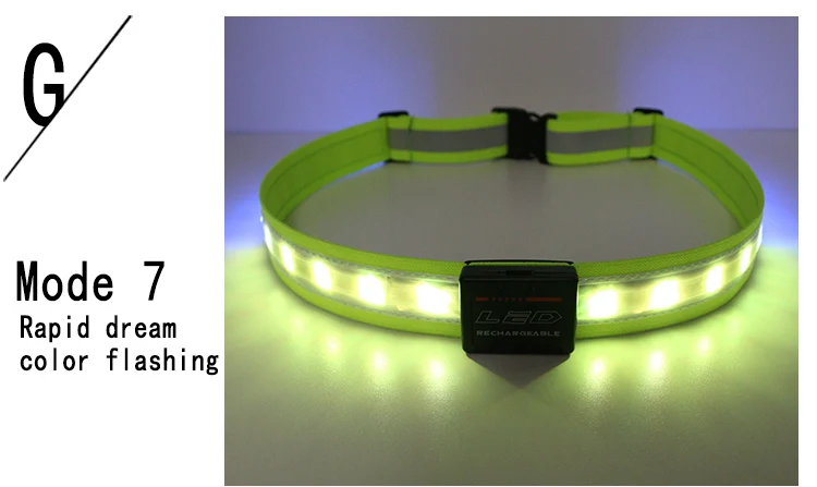 Led Waist Elastic Belt Led Reflective Waistband For Running Cycling ...