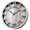Rustic Decorative Noiseless Wall Clock Silent Non-Ticking For Home Office School Cream