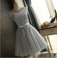 

2019 Top Quality Elegant Bridesmaid dresses Sleeveless Lace Short Ropa Evening Dresses Party Dresses Women Clothes