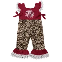 

2020 girl Leopard overall jumpsuit infant toddler cheetah print sleeveless romper baby ruffle romper